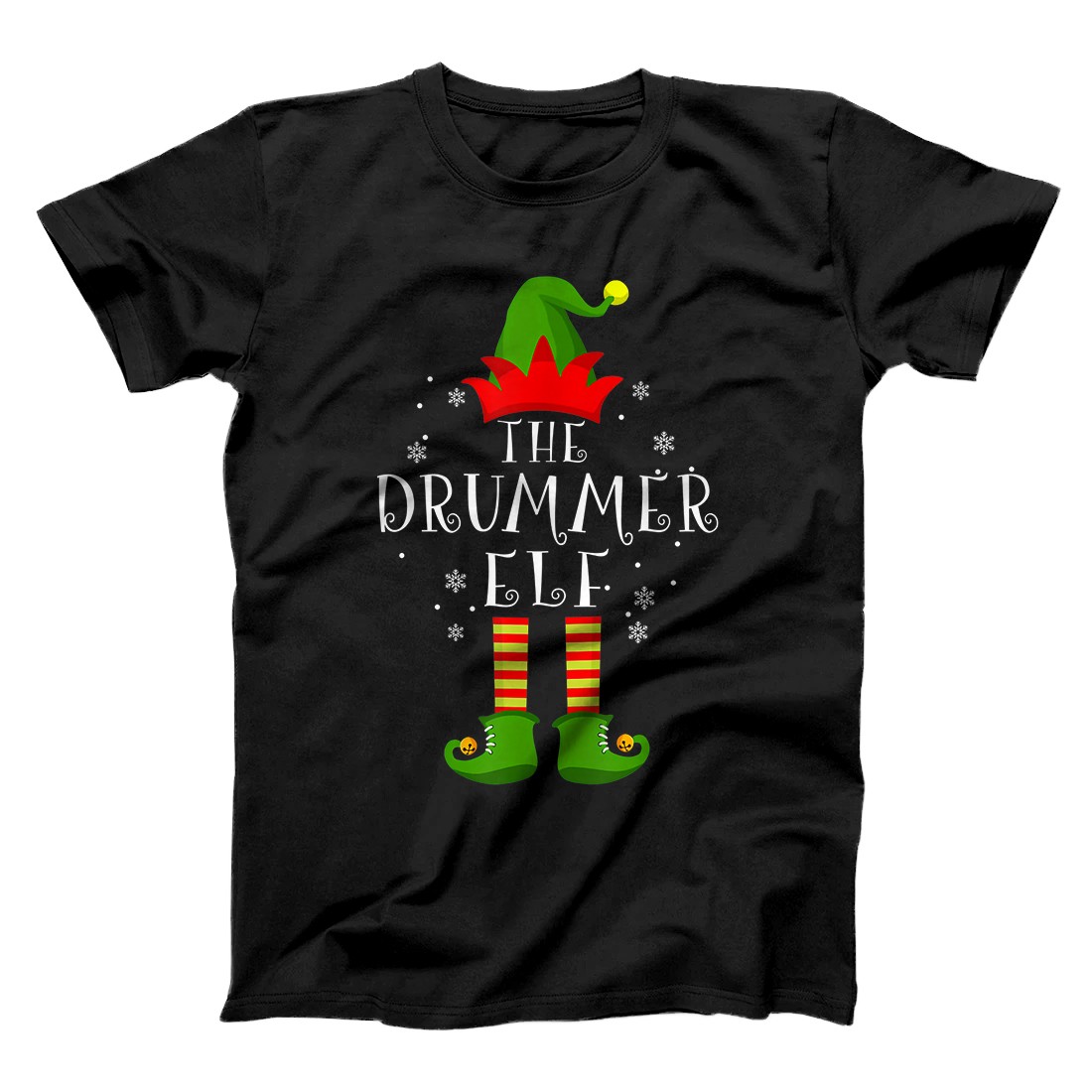 Personalized Drummer Elf Family Matching Christmas Group Gift Pajama T-Shirt