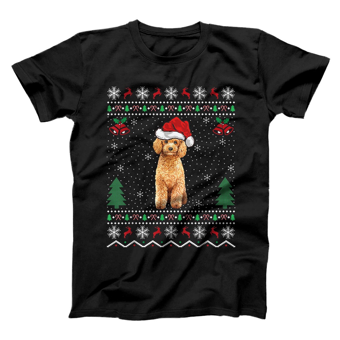 Personalized Santa Hat Poodle Dog Xmas Gift Ugly Poodle Christmas T-Shirt