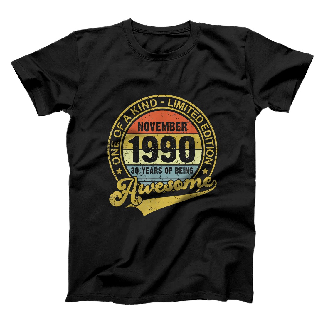 Personalized Vintage November 1990 30 Years Born In 1990 30th Birthday T-Shirt