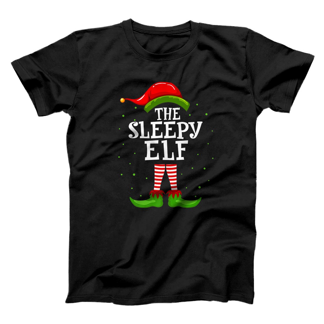 Personalized The Sleepy Elf Christmas Matching Family Pajama Costume Premium T-Shirt