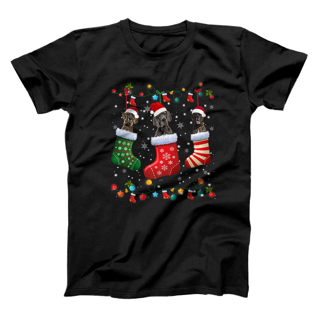 Personalized Great Dane Christmas Socks Funny Pajama Xmas Dog Lover Gift Premium T-Shirt