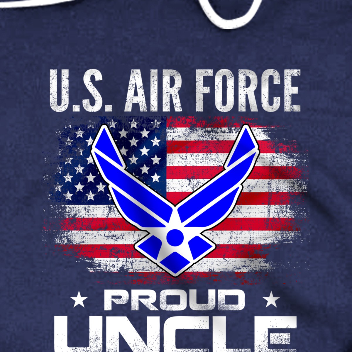 U.S Air Force Proud Uncle With American Flag Gift Veteran Pullover Hoodie
