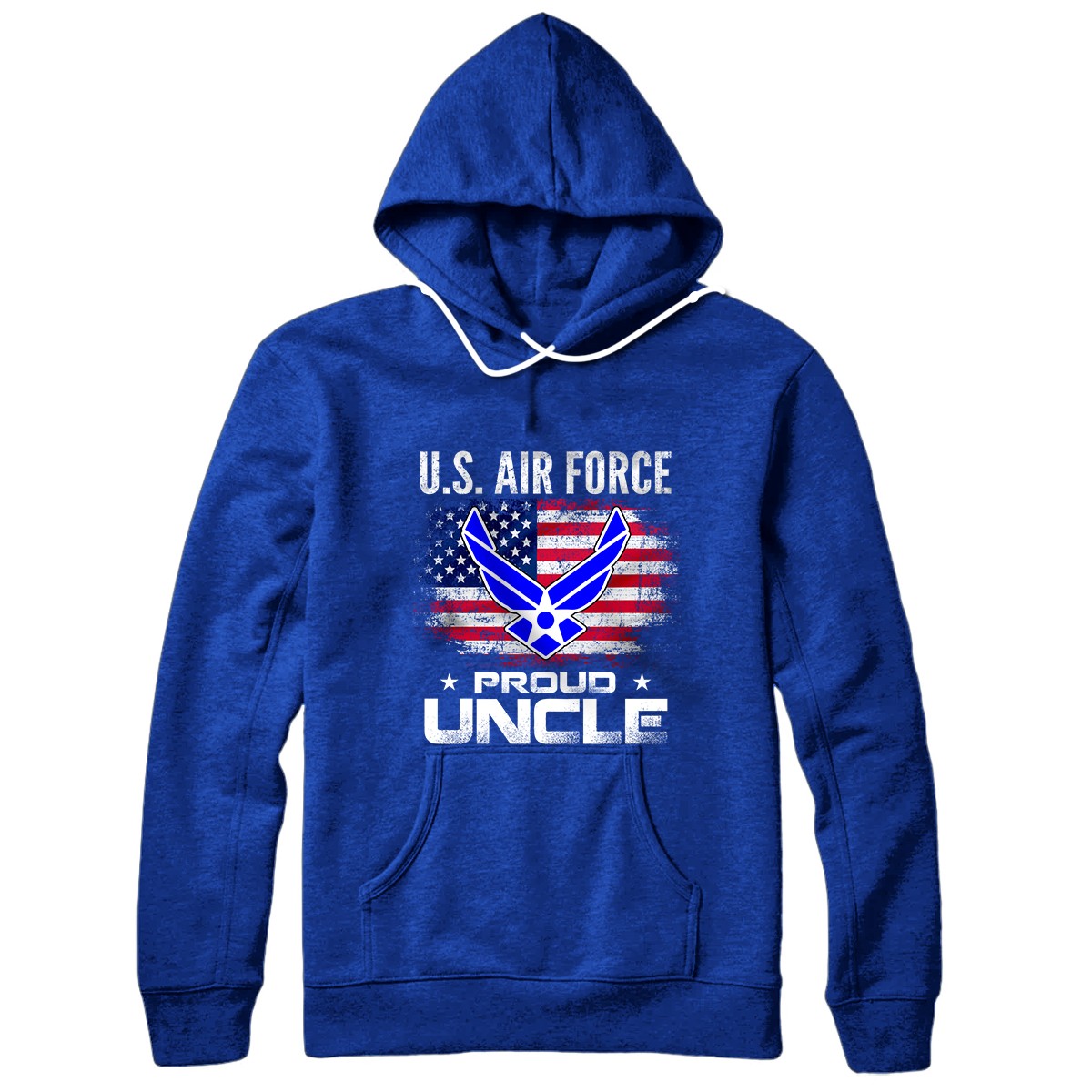 U.S Air Force Proud Uncle With American Flag Gift Veteran Pullover Hoodie