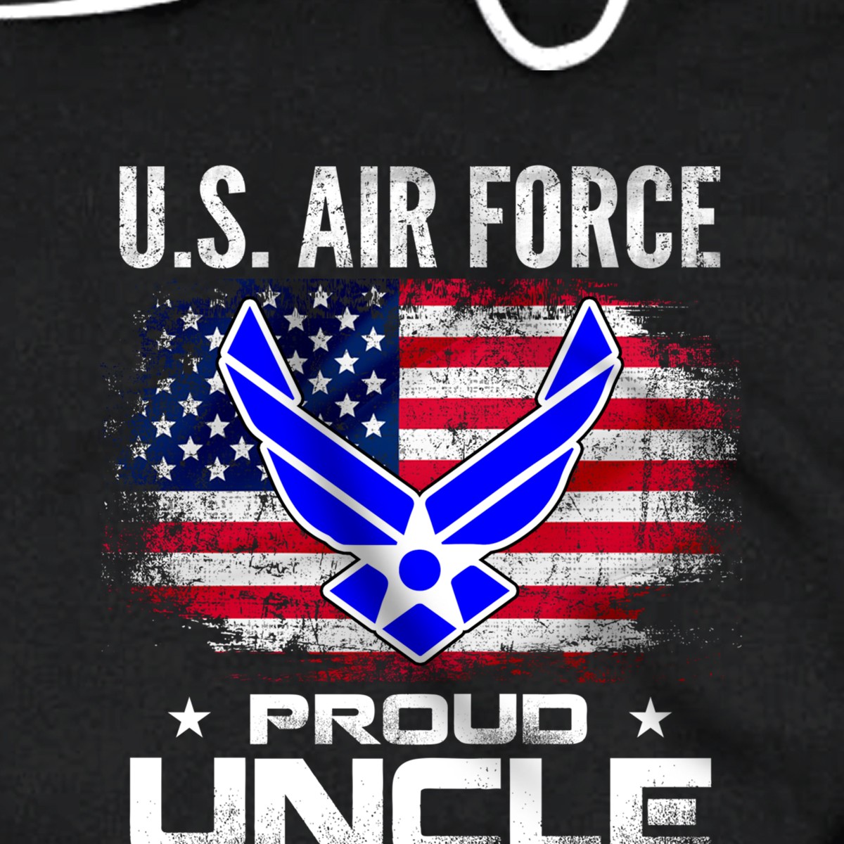 U.S Air Force Proud Uncle With American Flag Gift Veteran Pullover Hoodie