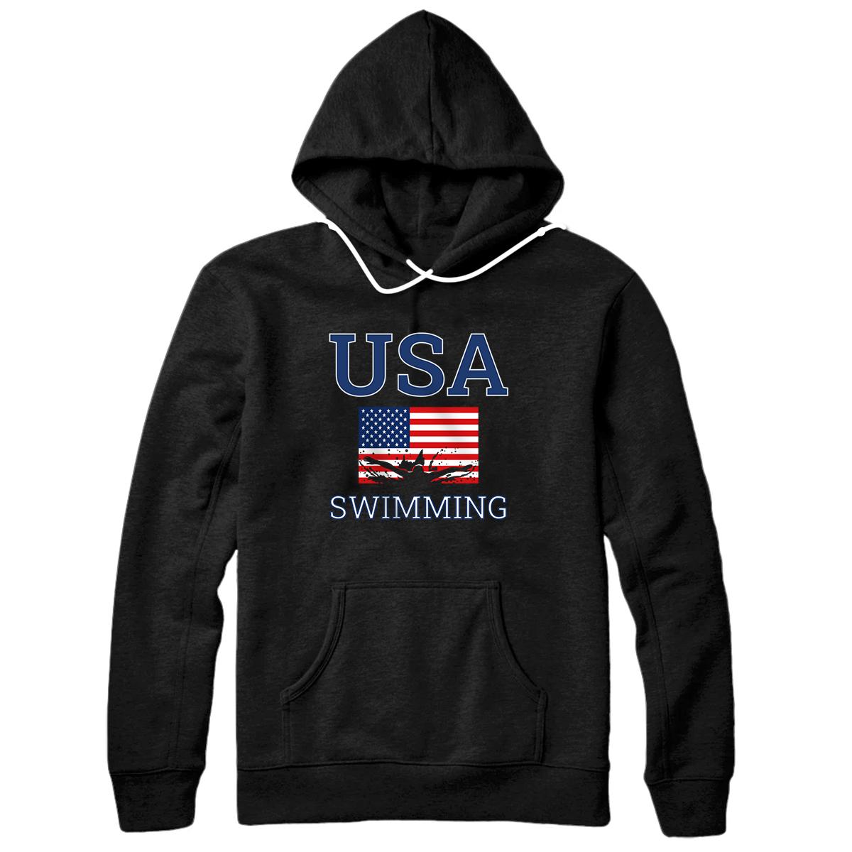 Personalized Butterfly Stroke American Swimmer Swimming Athlete USA Flag Pullover Hoodie