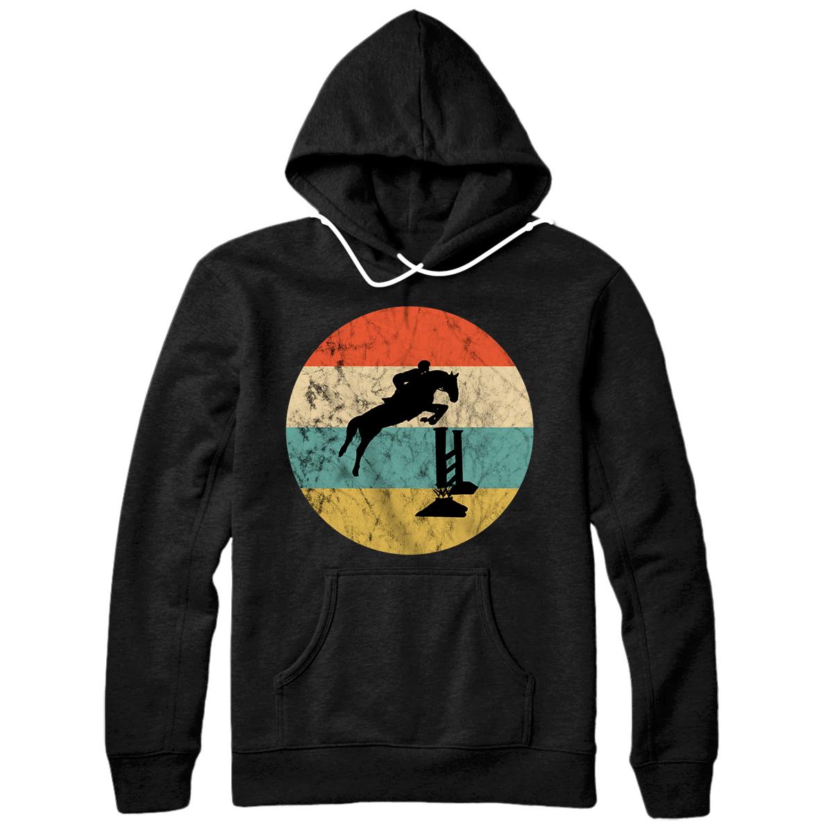 Personalized Equestrian Horse Riding Retro Vintage Sunset Show Jumping Pullover Hoodie