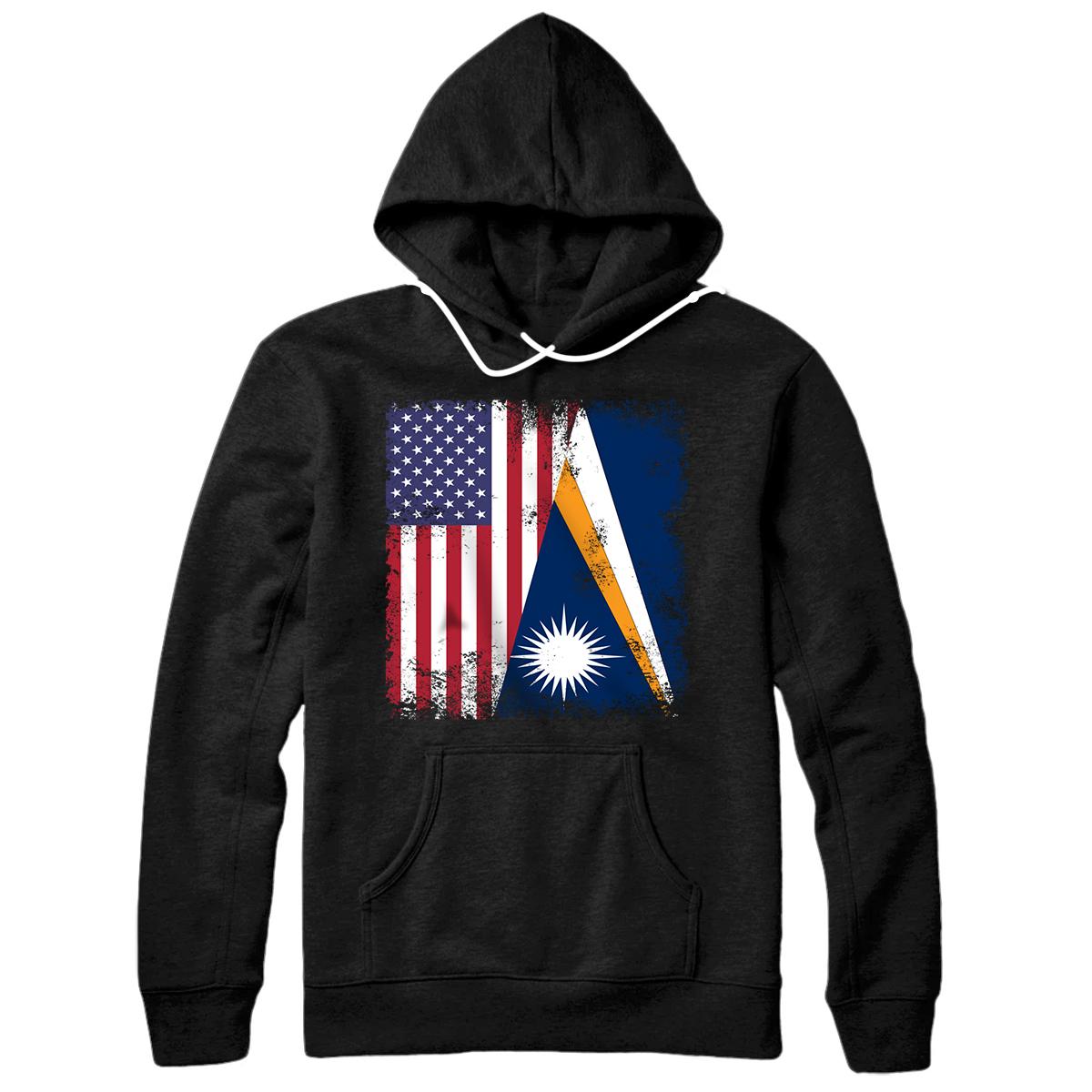 Personalized Half Marshallese Flag | Vintage Marshall USA Gift Pullover Hoodie