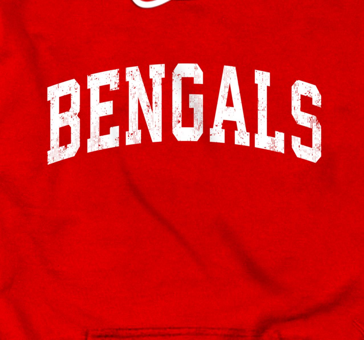 : Bengals Mascot Vintage Athletic Sports Name Design Zip Hoodie :  Clothing, Shoes & Jewelry