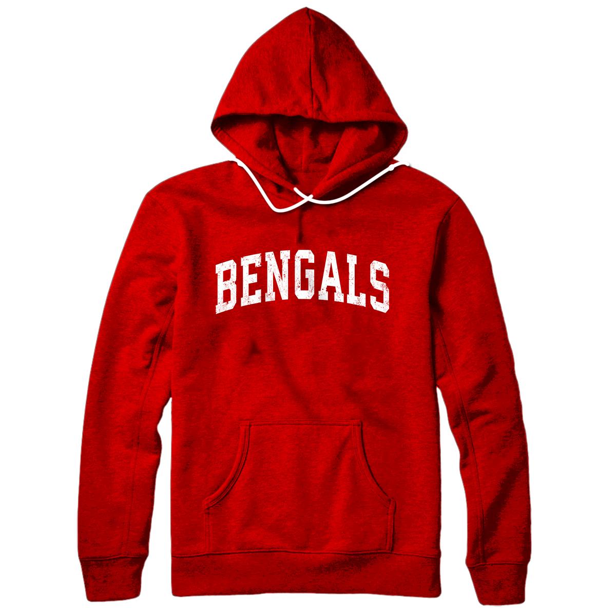 Bengals Mascot Vintage Athletic Sports Name Design Zip Hoodie