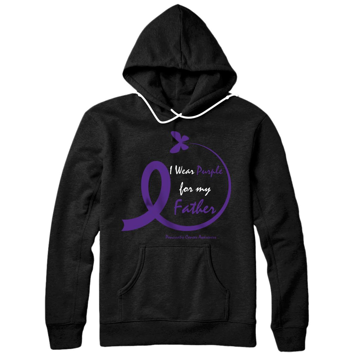 Personalized Products Gifts Father Purple Dad Pancreatic Cancer Awareness Pullover Hoodie