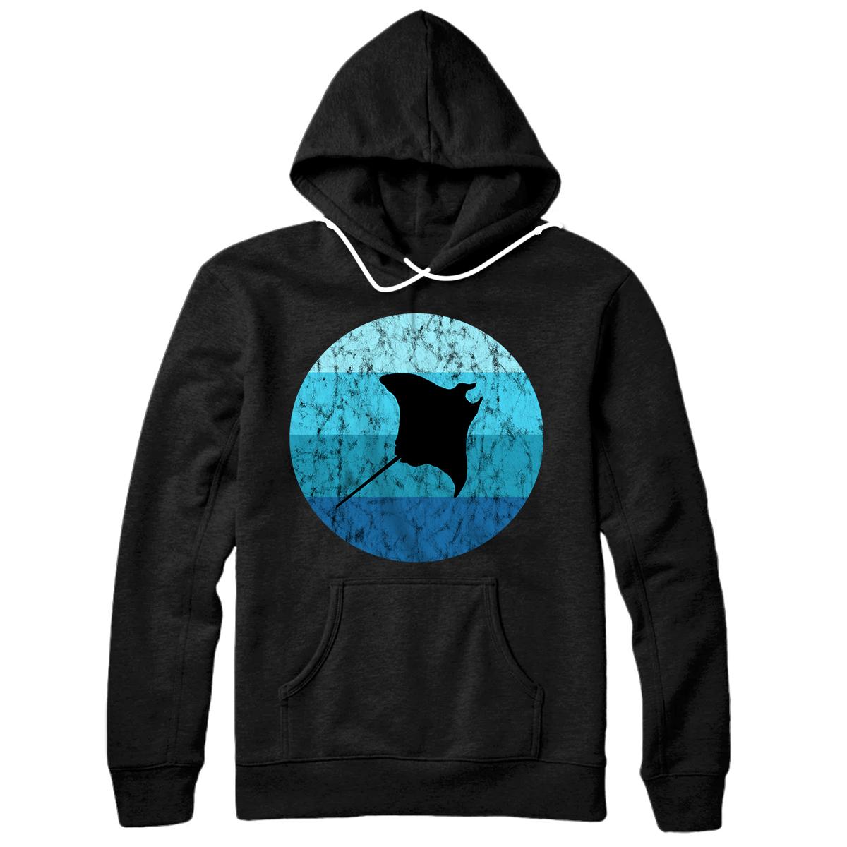 Personalized Stingray Manta Ray Retro Vintage Ocean Water Animal Pullover Hoodie