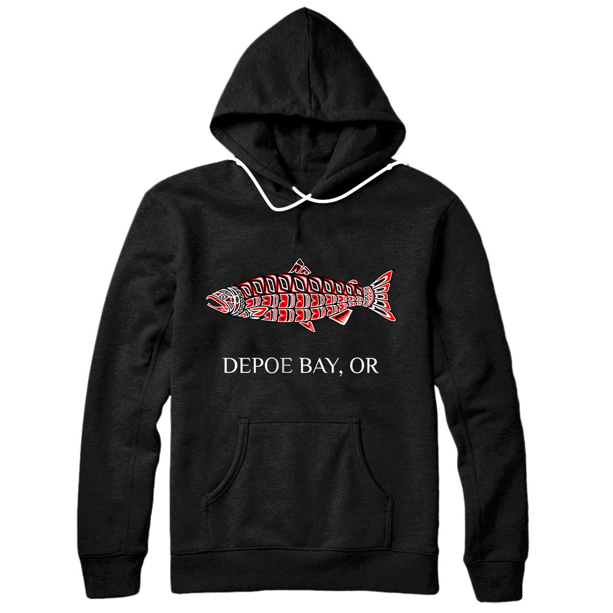 Personalized Depoe Bay Oregon Coho Salmon Native American Fisherman Pullover Hoodie