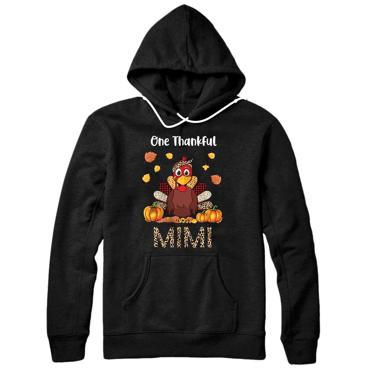 Personalized family thanksgiving shirts Turkey Leopard One Thankful Mimi Pullover Hoodie