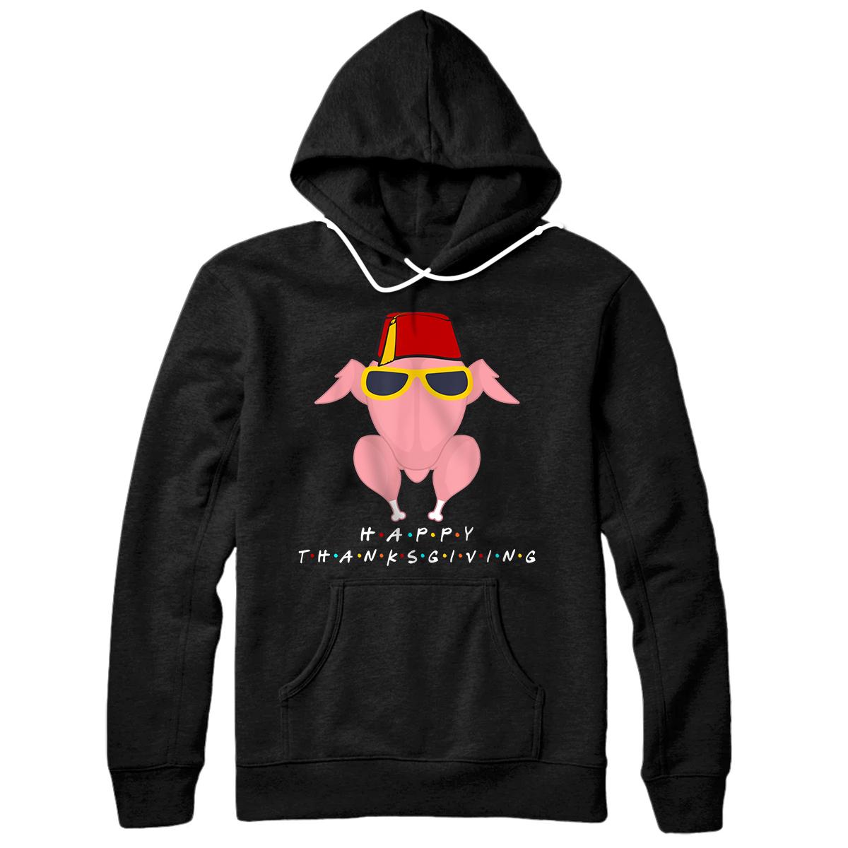 Personalized Thanksgiving for Friends Funny Turkey Head Pullover Hoodie