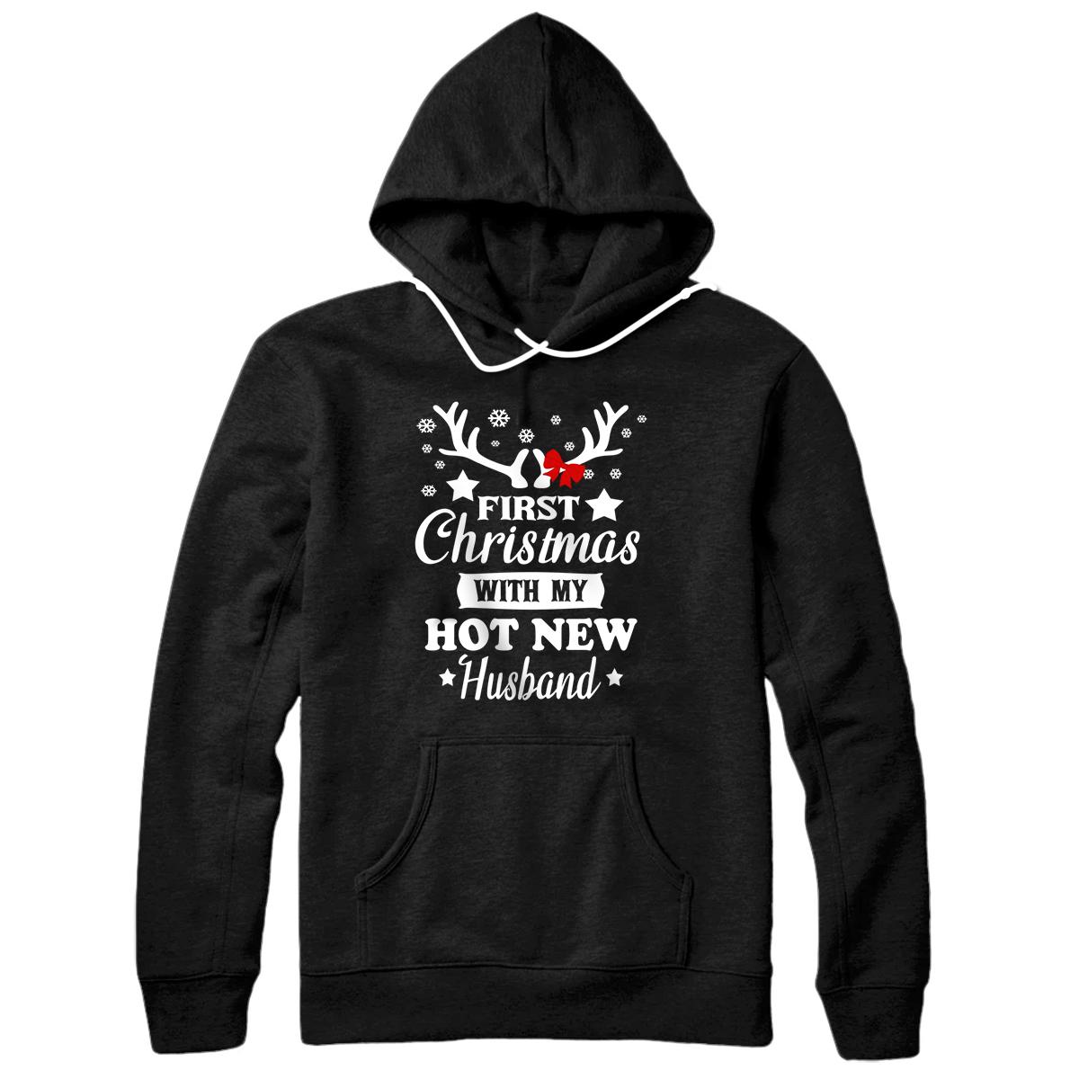 Personalized First Christmas With My Hot New Husband 2020 Gift Pullover Hoodie