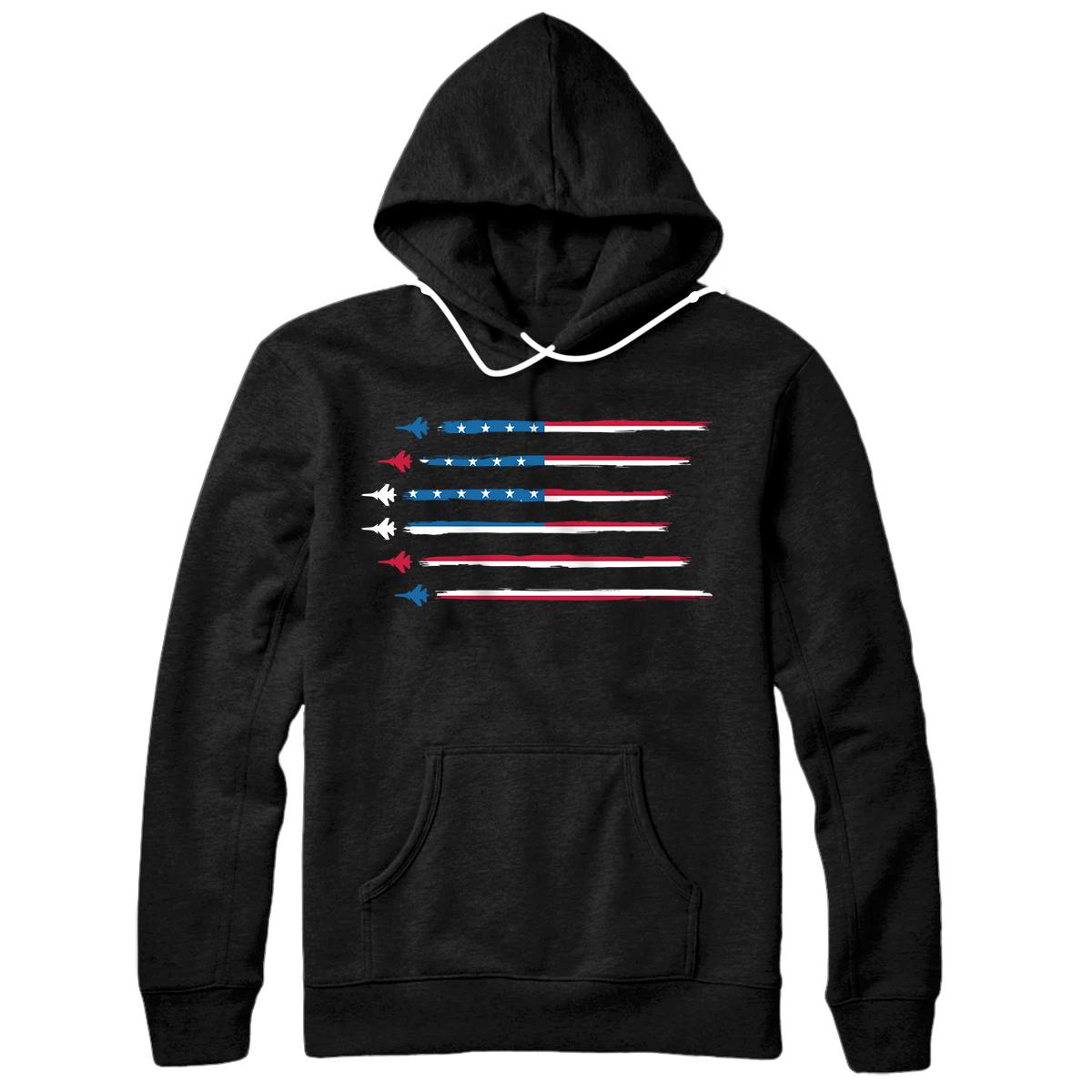 Personalized American Flag Military Jet Plane Aviation Pullover Hoodie