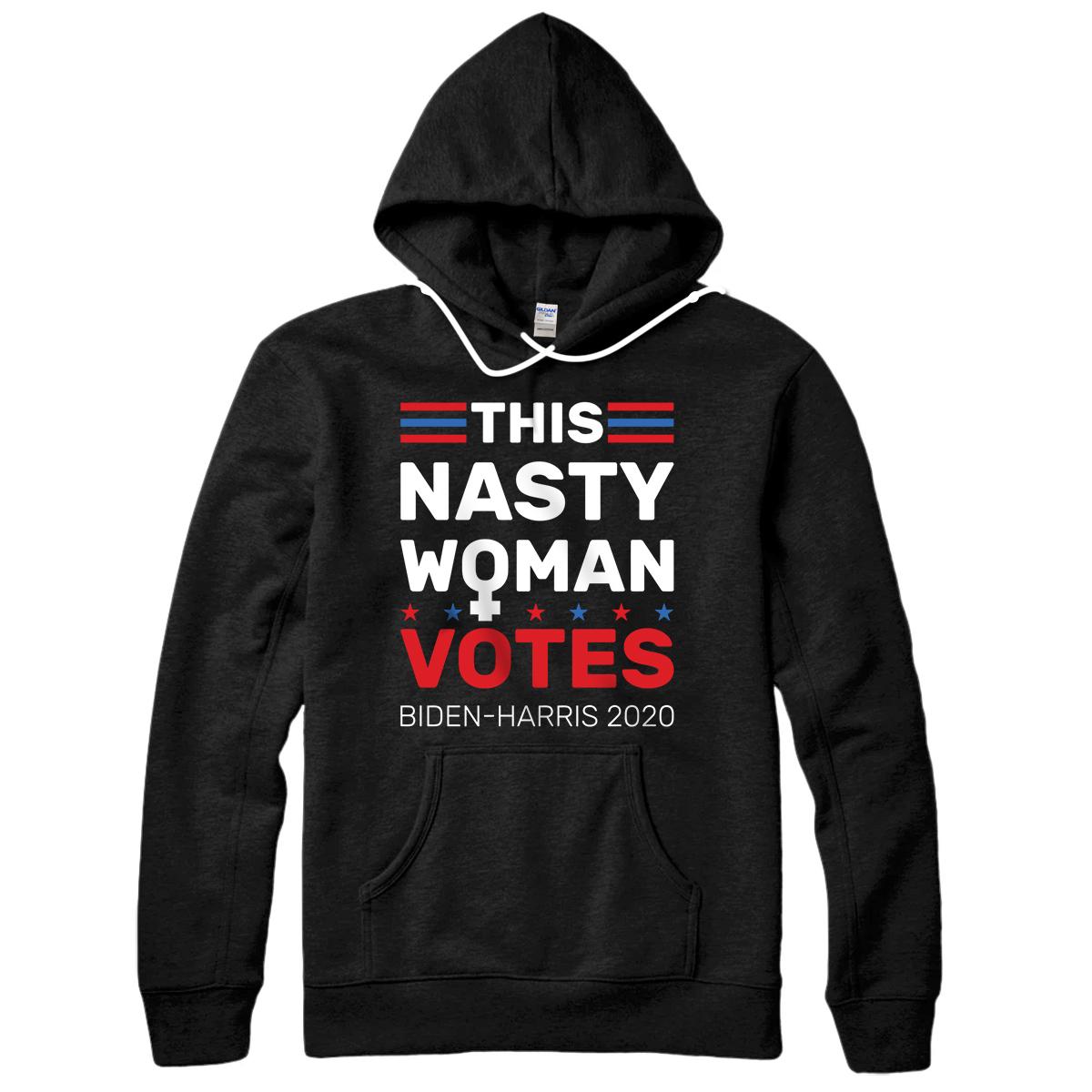 Personalized Womens Vintage This Nasty Woman Vote Biden Harris 2020 Gift Pullover Hoodie
