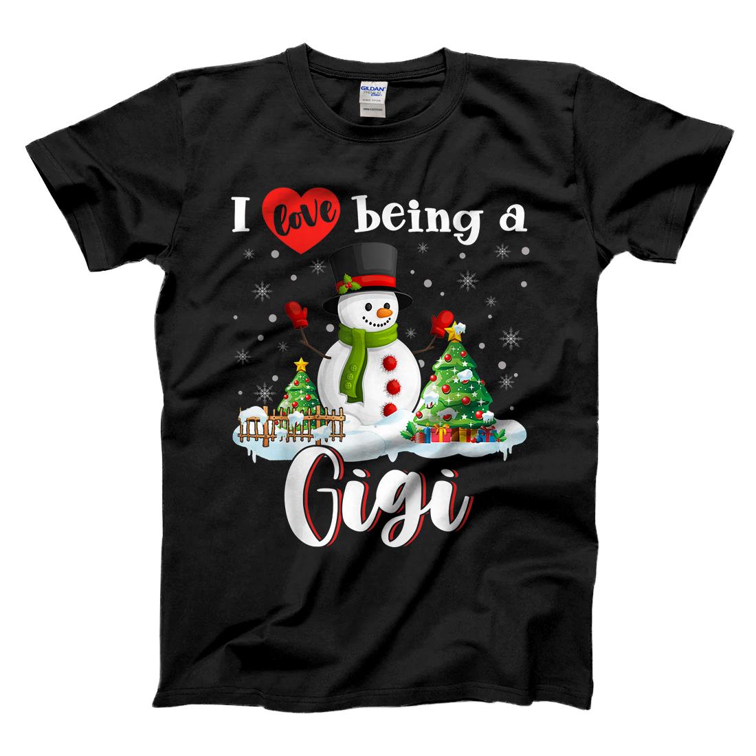 Personalized I Love Being A Gigi Funny Christmas Snow Man Family Gifts T-Shirt