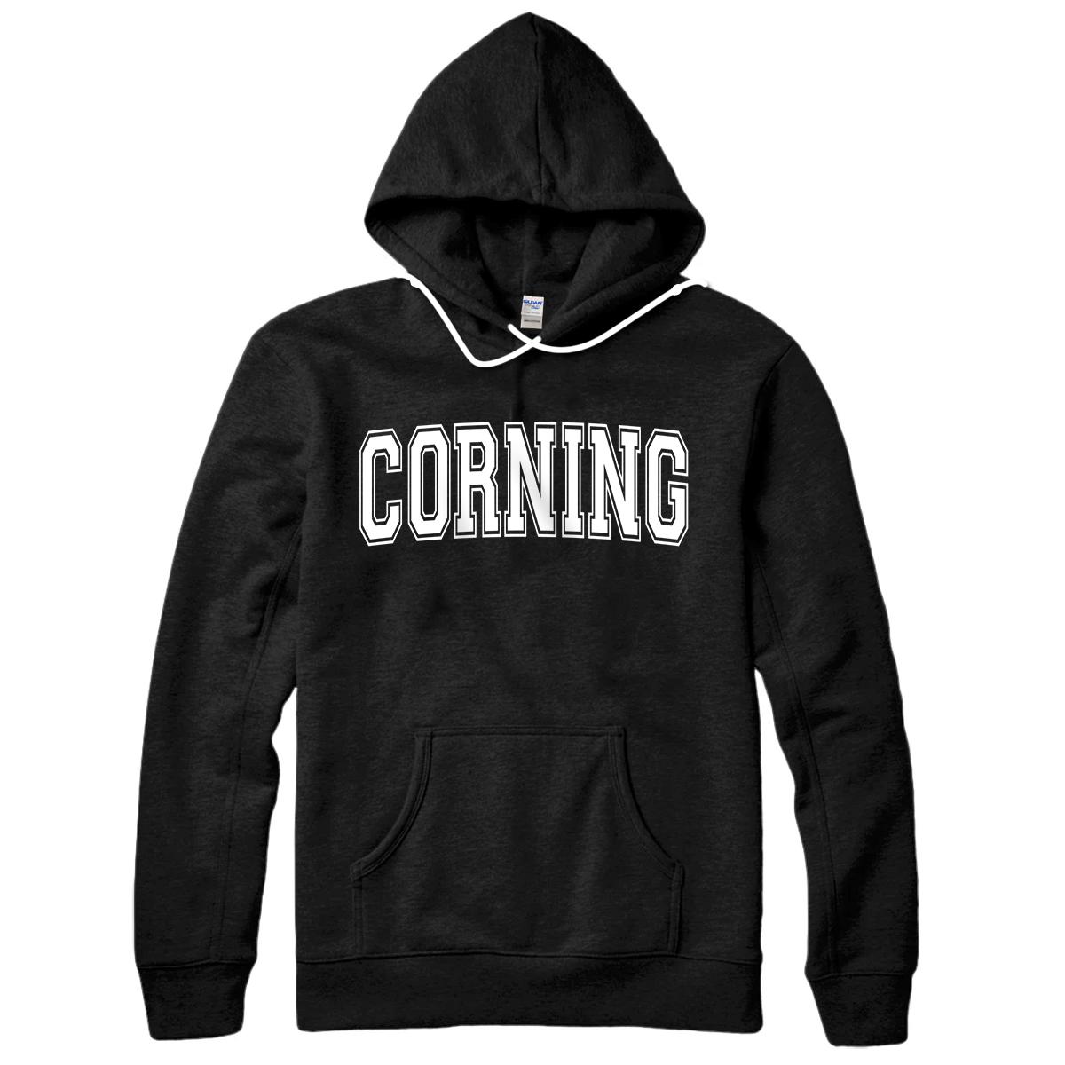 Personalized CORNING NY NEW YORK USA Vintage Sports Varsity Style Pullover Hoodie
