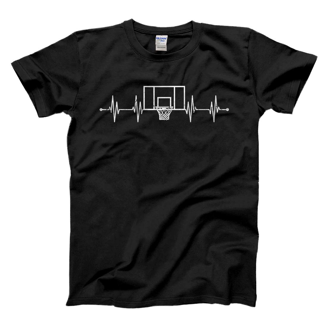 Personalized Basketball Heartbeat Funny Sport Hobby Basketball Lover Gift T-Shirt