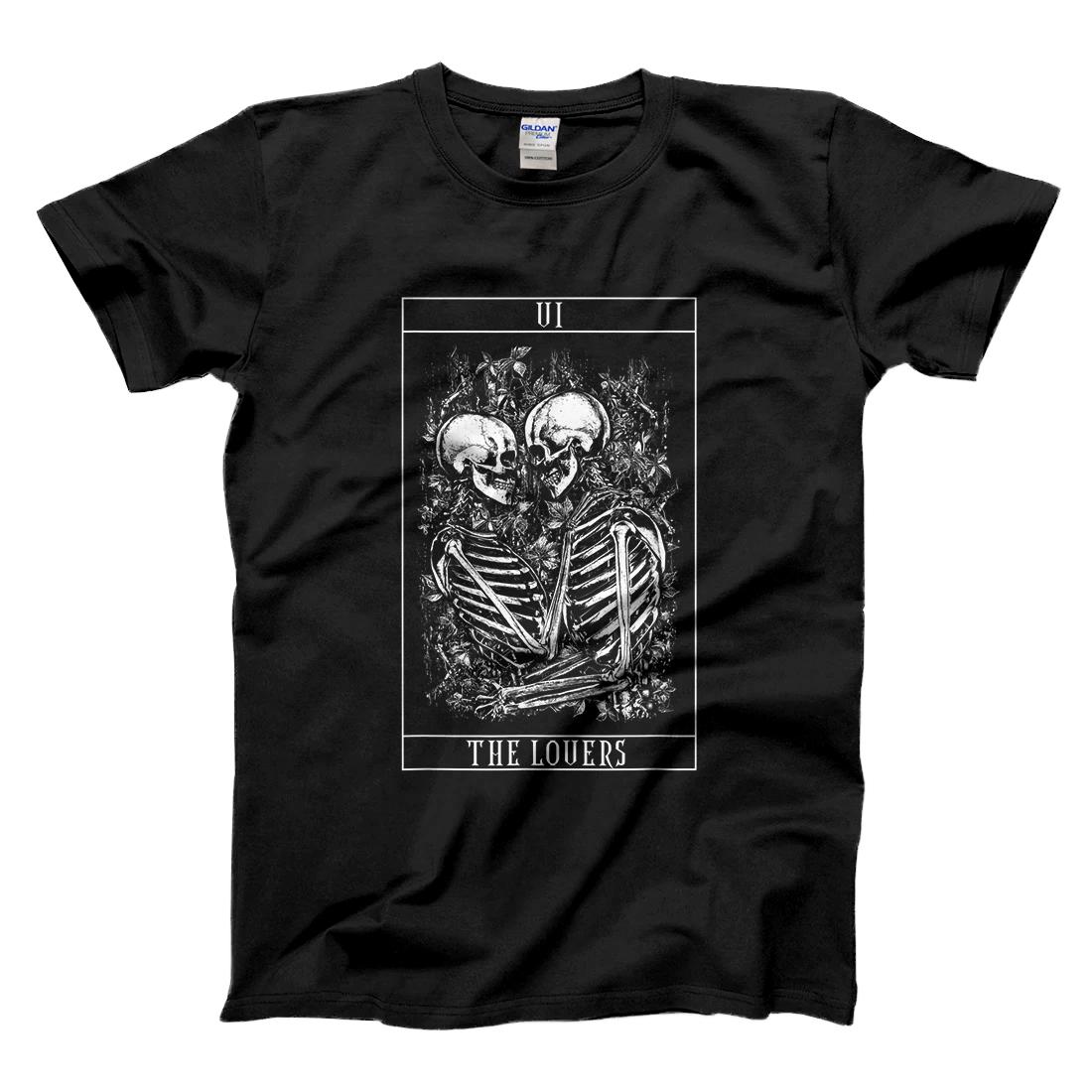 Personalized Tarot Card The Lovers - Skeleton Love Embrace Bones Horror T-Shirt