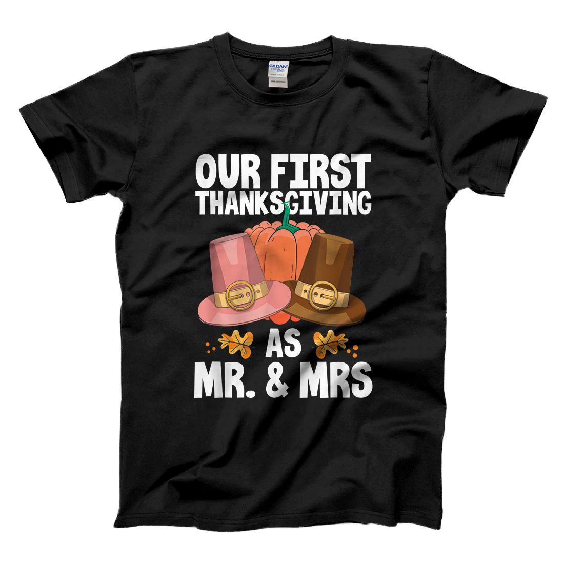 Personalized Our First Thanksgiving As Mr And Mrs Cute Husband And Wife T-Shirt