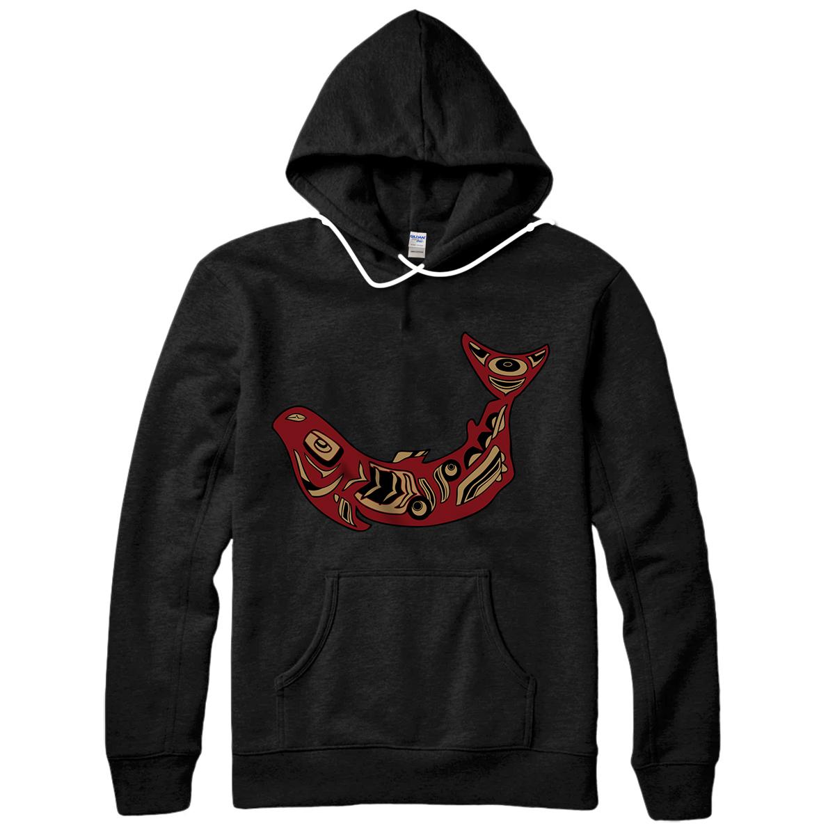 Personalized Native American Indian Salmon Fish Totem Pacific Northwest Pullover Hoodie