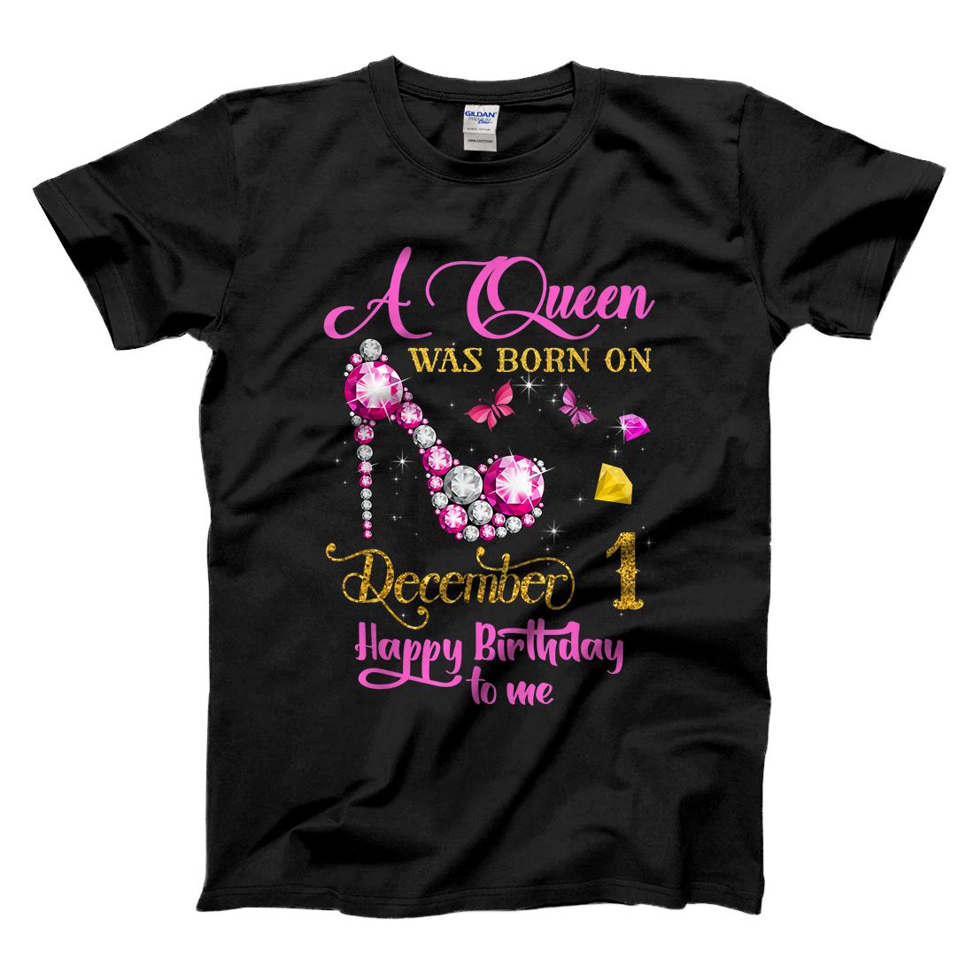 Personalized A Queen Was Born on December 1, 1st December Birthday Gift T-Shirt