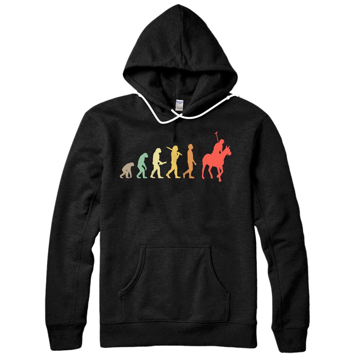 Personalized Retro Horse Polo Evolution Gift For Polo Players Pullover Hoodie