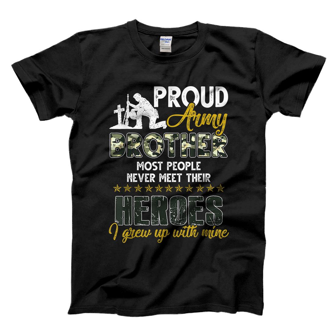 Personalized Mens Proud Army Brother American Soldier Veteran Army Hero Gift T-Shirt