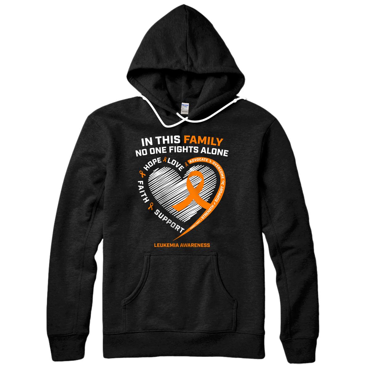 Personalized Family Fight Leukemia Awareness Products Gift Men Women Kids Pullover Hoodie