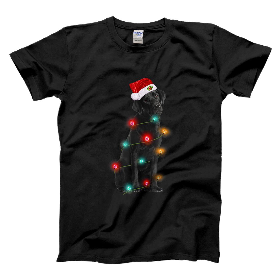 Personalized Black Labrador Christmas Reindeer Santa Dog Lover Pajama T-Shirt