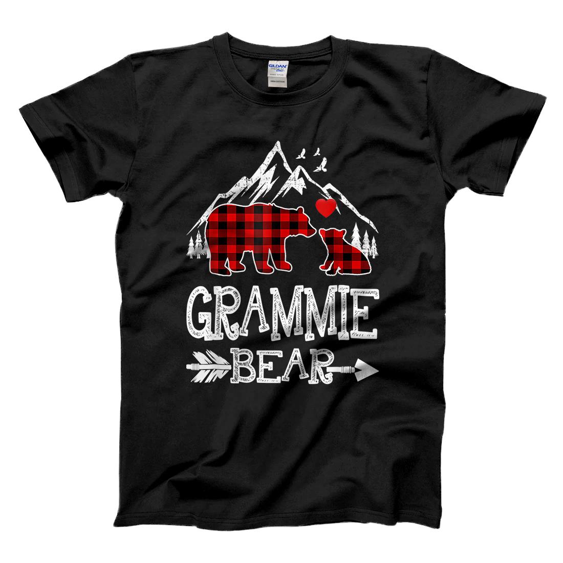 Personalized Grammie Bear Christmas Pajama Red Plaid Buffalo Family Gift T-Shirt
