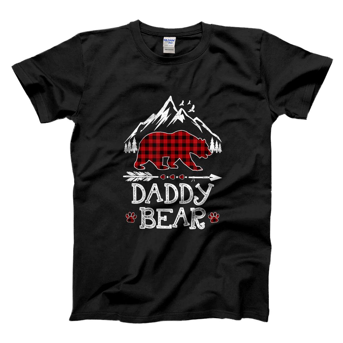 Personalized Daddy Bear Christmas Pajama Red Plaid Buffalo Family Gift T-Shirt