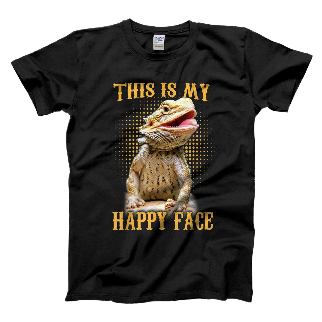 Personalized This Is My Happy Face Bearded Dragon Funny Gift Girls Kids T-Shirt