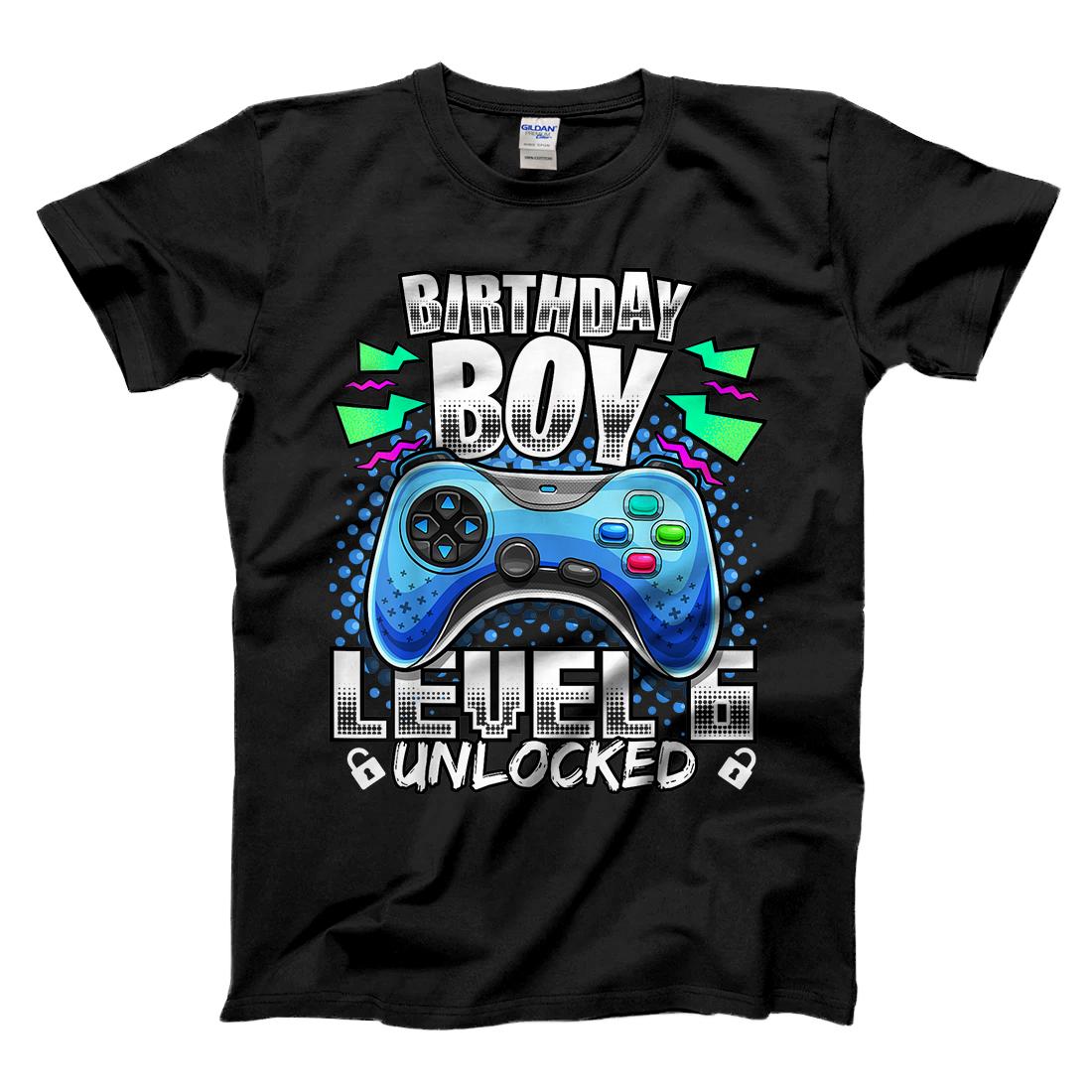 Personalized Level 6 Unlocked Video Game 6th Birthday Gamer Gift Boys T-Shirt