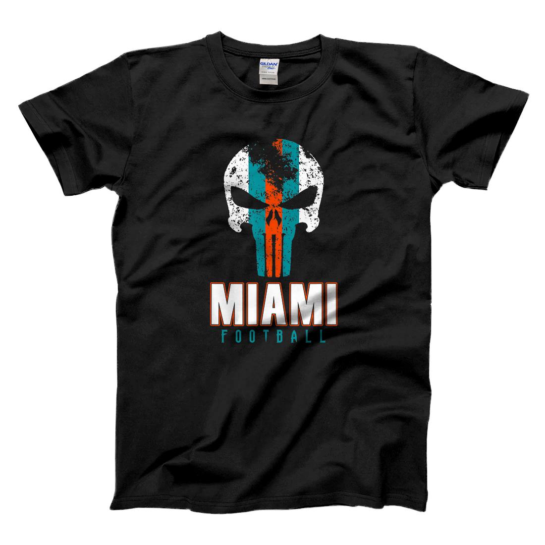 Personalized Miami Varsity Retro Skull Football T-Shirt