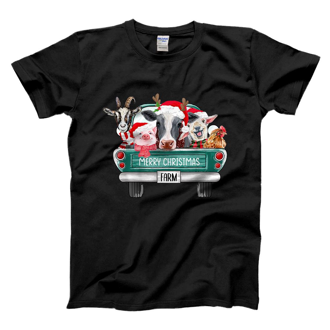 Personalized Christmas Farm Animals Truck Santa Hat Family Pajamas Xmas T-Shirt