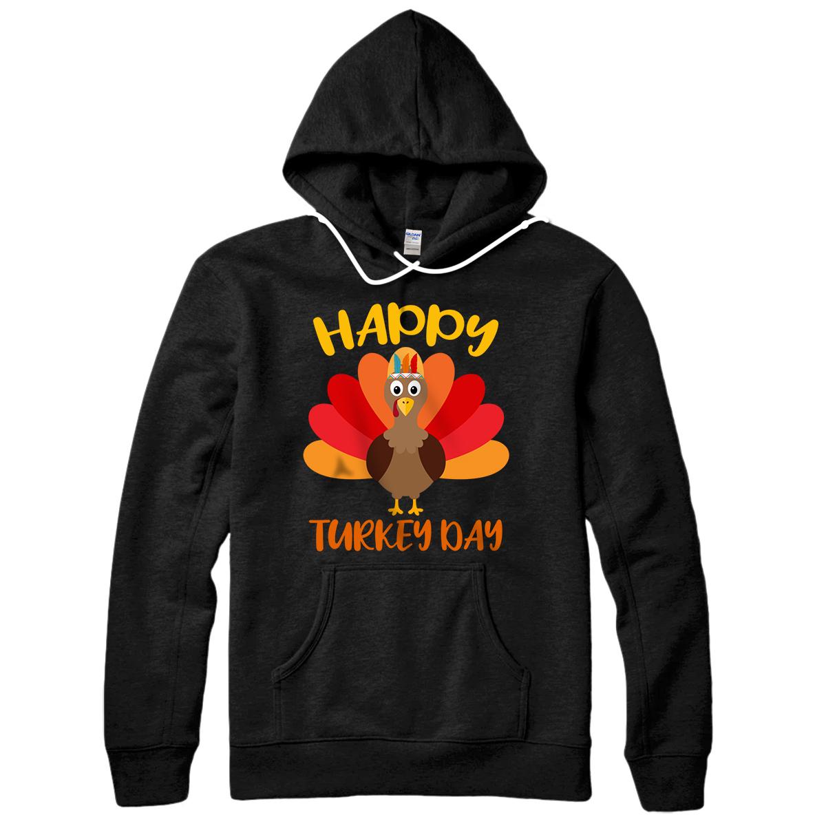 Personalized Happy Turkey Day Gift Thanksgiving Turkey Native American Pullover Hoodie