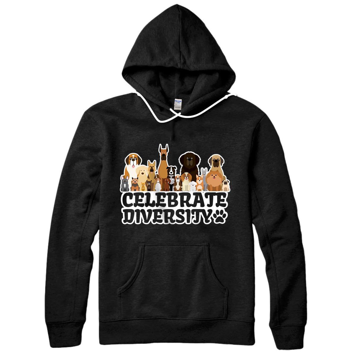 Personalized Funny Dog Lover Shirt | 'Celebrate Diversity' | Cute Dog Pullover Hoodie