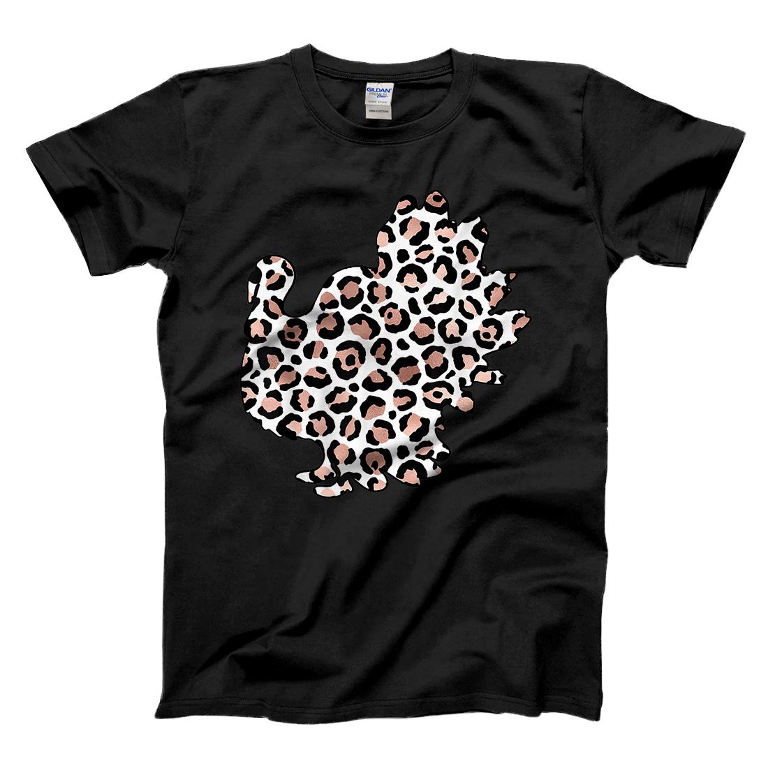 Personalized Leopard Turkey Trendy Animal Print Thanksgiving Gift T-Shirt