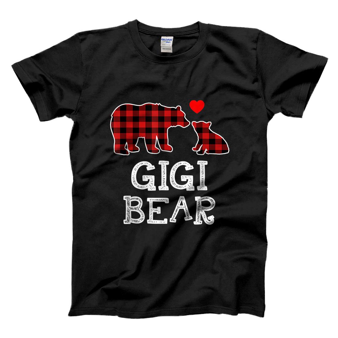 Personalized Gigi Bear Christmas Pajama Red Plaid Buffalo Family Gift T-Shirt