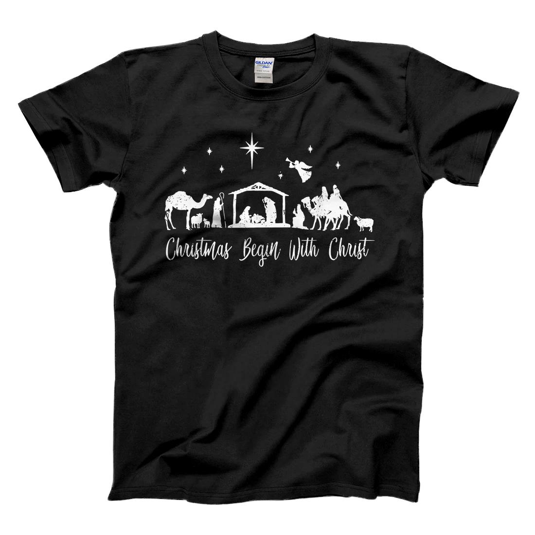 Personalized Ph Christmas Begin With Christ Costume Christmas Nativity T-Shirt