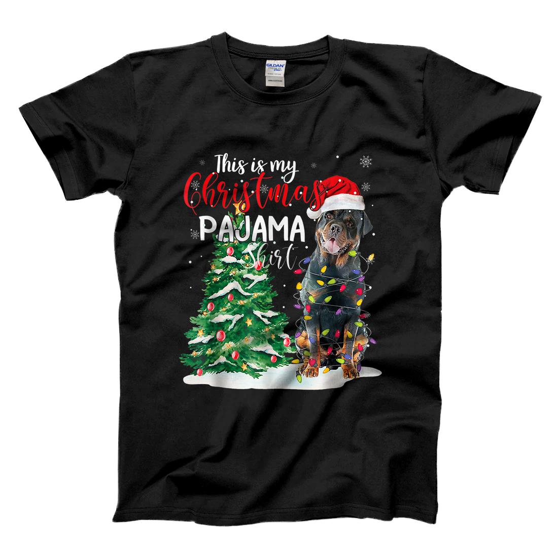 Personalized Funny Rottweiler Dog Gift This Is My Christmas Pajama Shirt T-Shirt
