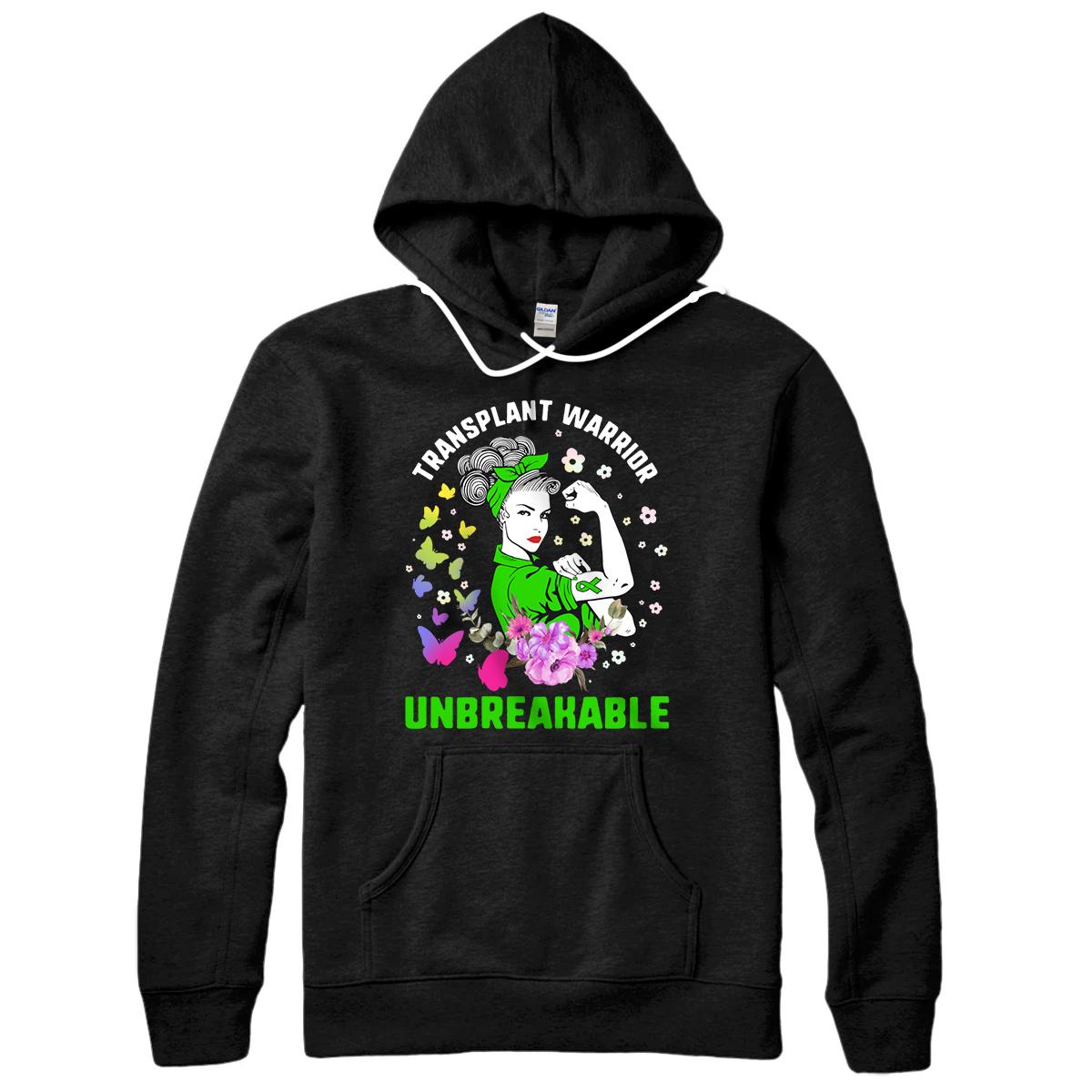 Personalized Organ Transplant Awareness Warrior Unbreakable Strong Woman Pullover Hoodie