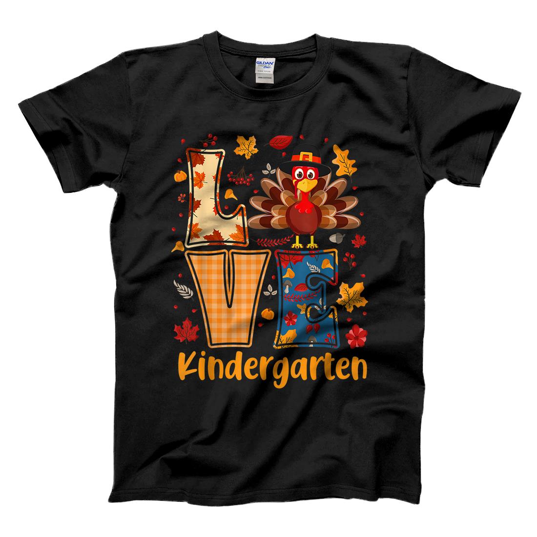 Personalized Thankful Love Kindergarten Teacher Thanksgiving Turkey Cute T-Shirt