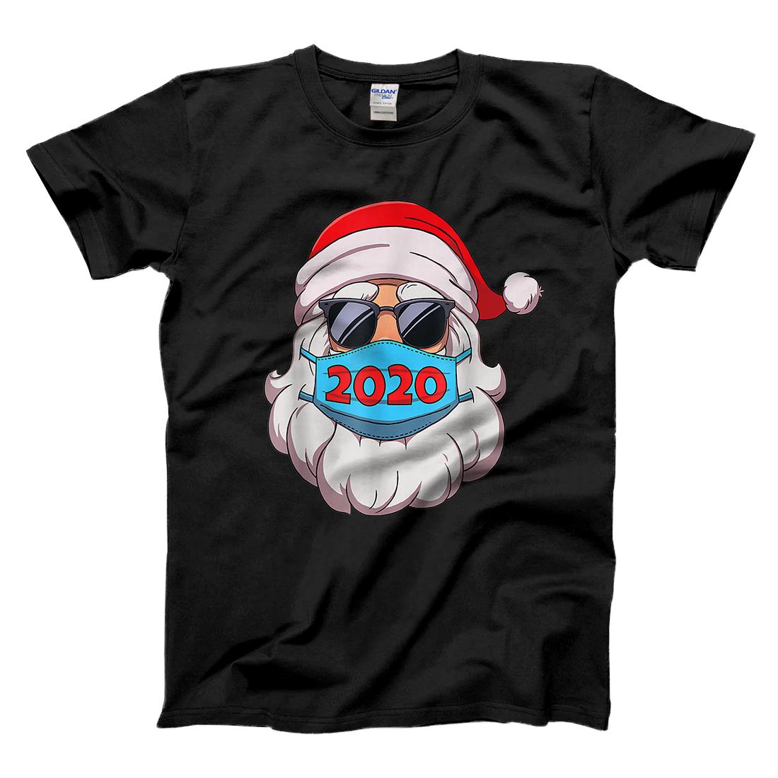 Personalized Santa In Sunglasses Wearing Mask Funny Christmas 2020 T-Shirt