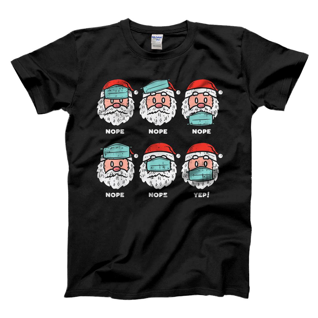 Personalized Santa Face Mask Funny Christmas Xmas Quarantine Pajamas Gift T-Shirt