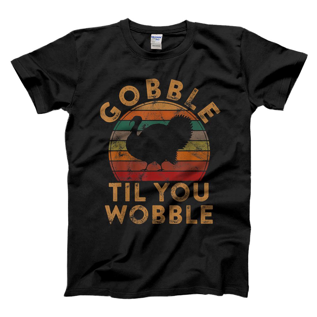 Personalized Gobble Til You Wobble Turkey Thanksgiving Day Gifts Leg Day T-Shirt
