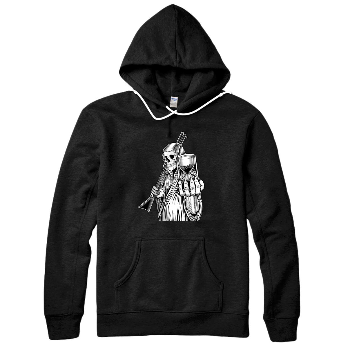 Personalized Grim Reaper Holding Pullover Hoodie